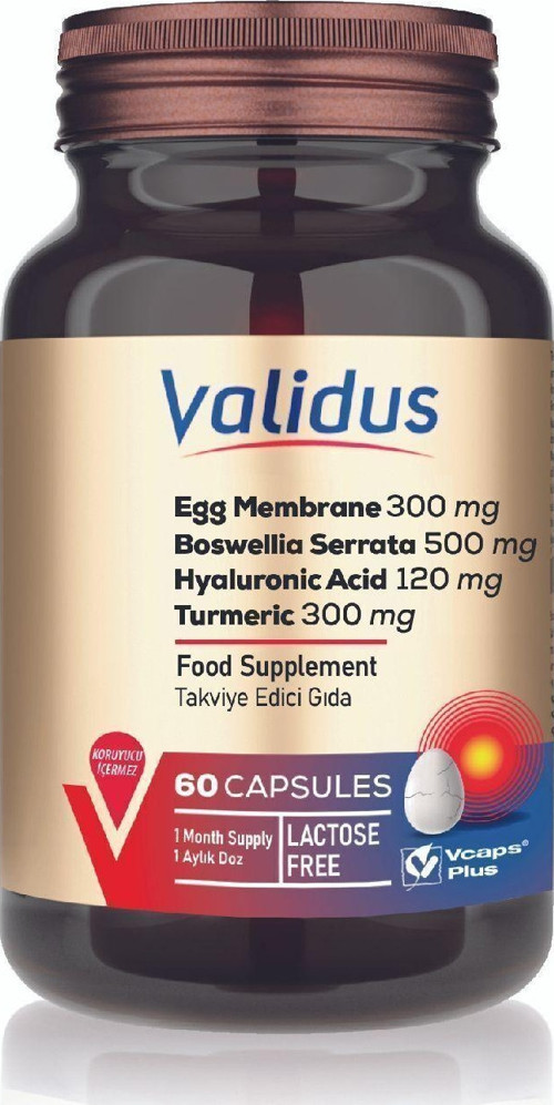 Egg Membrane 300 mg + Boswellia Serrata 500 mg + Hyaluronic Acid 120 mg + Turmeric 300 mg