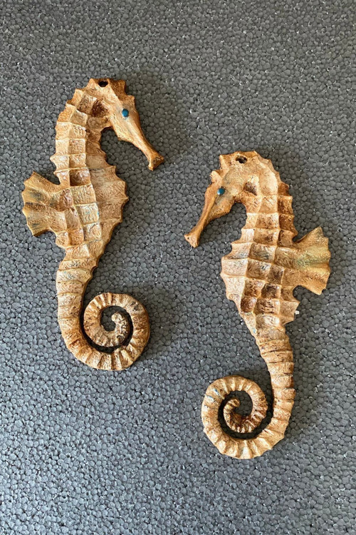 Dekoratif 2'Li Deniz Atı Figürü Duvar Süsü