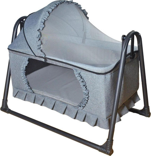 Elit Pratik Keten Beşik - Portatif - Sallanır - Oyuncaklı - Anne Yanı - Bebek Besik