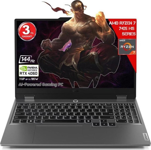 Ryzen 7-7435HS 32 GB Ddr5 1 Tb RTX4060 15.6 IPS 144Hz Fhd Freedos 83JC00FJTR-321
