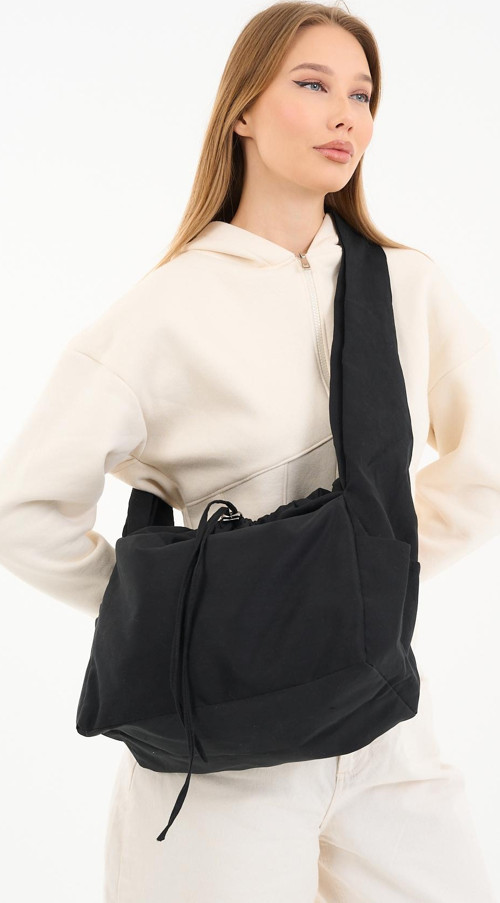 Süet Black Tote Bag / Siyah Çapraz Kullanıma Uygun Süet Kadın Omuz Çantası (50*30)
