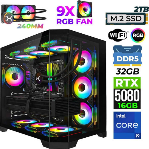 Pearl X70 i9 14900KF 32GB DDR5 Ram 2TB M.2 NVMe SSD 16GB RTX5080 Oyuncu Render Tavsiye Sistem