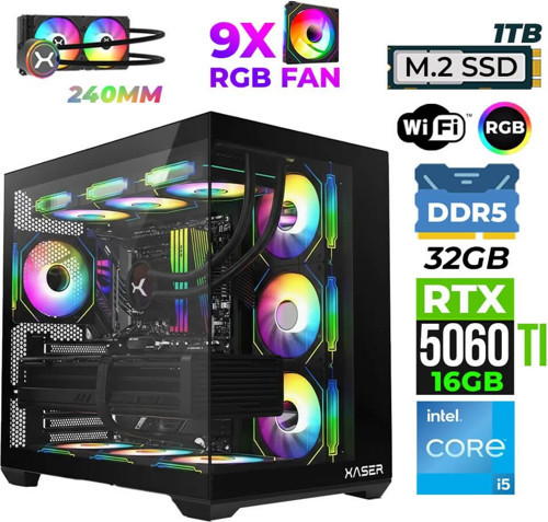 Pearl X30 i5 14600K 32GB DDR5 Ram 1TB M.2 NVMe SSD 16GB RTX5060Ti Oyuncu Render Tavsiye Sistem