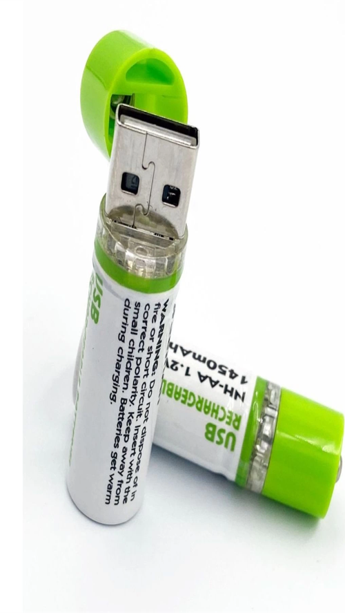 Usb Şarjlı 1450mah Aa 1.2v Lityum Kalem Pil 2’li Set Dönüşümlü Batarya