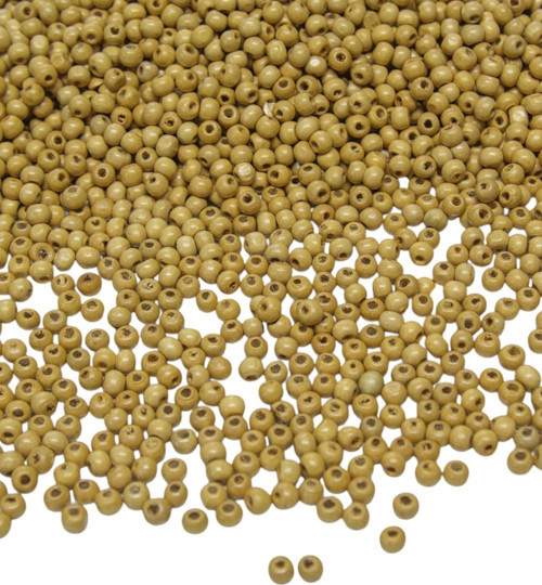 5 Mm Ham Rengi Ahşap Boncuk 30 Gr (560 Adet)