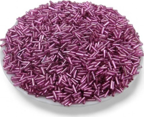 Kristal Koyu Fuşya Boru Boncuk 90 Gr