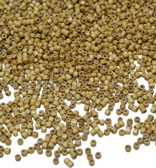 5 Mm Silindir Ham Rengi Ahşap Boncuk 50 Gr