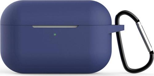 Apple AirPods Pro Askılı Mat Silikon Kılıf Lacivert