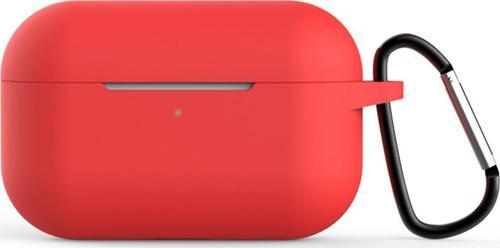 Apple AirPods Pro Askılı Mat Silikon Kılıf Kırmızı
