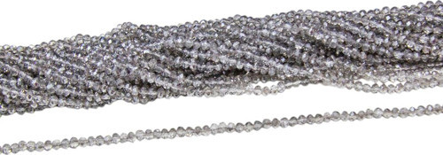 4 Mm Duman Basık Kristal Cam Boncuk 1 Dizi - (110 Adet)