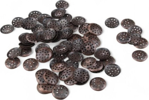 Süzgeç Desenli 16 Mm Bakır Metal Pul (20 Gr 60 Adet)