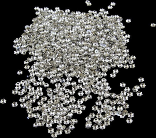 6 Mm Papatya Desenli Gümüş Pirinç Metal (20 Gr 205 Adet)