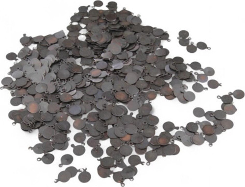 Yandan Delikli 8 Mm Küpe Desenli Koyu Metal Pul Payet (30 Gr 150 Adet)