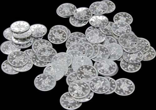 Osmanlı Tuğra Desenli Yandan Delikli Metal Pul 10 Adet (Küpe Aparatı, Bileklik Ucu, Broş Aksesuar )