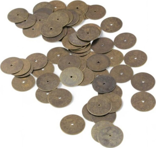 16 Mm Eskitme Gold Ortadan Delikli Pirinç Metal Pul Payet (30 Gr 35 Adet)