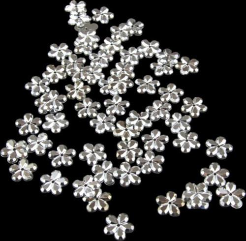 15 Mm Gümüş Kaplama Papatya Desenli Dikme Taş (75 Adet)