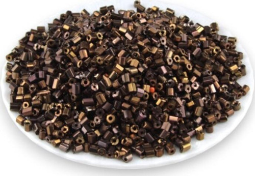 Kahve Kaplama 5X4 Mm Büyük Kesme Boncuk 50 Gr