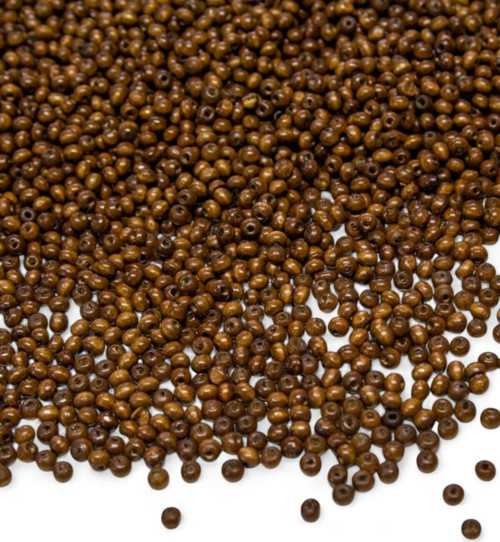 4 Mm Açık Kahve Ahşap Boncuk 50 Gr (1300 Adet Ortalama)