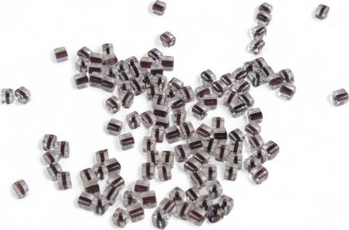 6X6 Mm Kare Şeffaf Çizgi Desen Takı Malzemesi Boncuk (100 Adet)