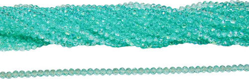 4 Mm Mint Basık Kristal Cam Boncuk 1 Dizi - (110 Adet)