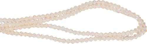 4 Mm Krem Janjan Piramit Kristal Cam Boncuk 1 Dizi - (85 Adet)
