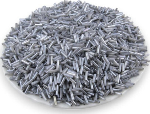 Kristal Koyu Gri Boru Boncuk 100 Gr