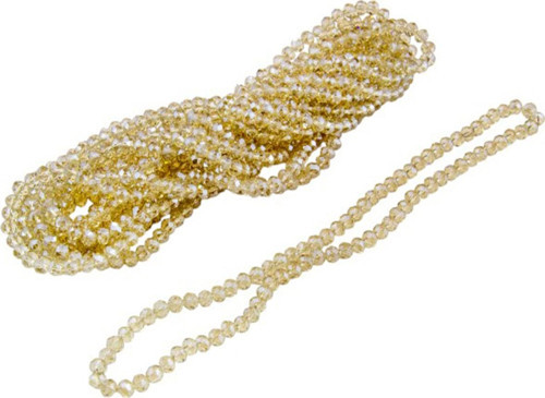 6 Mm Açık Bej Kristal Cam Boncuk 1 Dizi - (80-85 Adet)