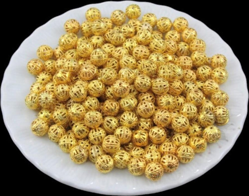 Gold Rengi 8 Mm Yuvarlak Takı Boncuk Aparatı (30 Gr 90 Adet)
