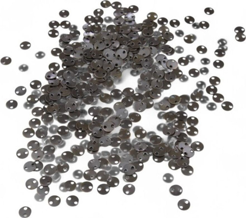 6 Mm Çift Delikli Koyu Gri Pirinç Metal Pul Payet (30 Gr 260 Adet)