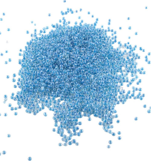 08 Kum Boncuk İçten Boyalı Mavi 3 Mm (100 Gr 6000 Adet)