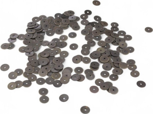 9 Mm Koyu Gri Ortadan Delikli Metal Pul Payet (30 Gr 110 Adet)