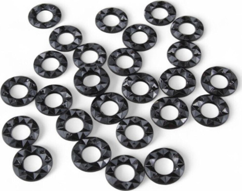 20X5 Mm Yuvarlak Halka Desen Siyah Dikme Taş (100 Adet)
