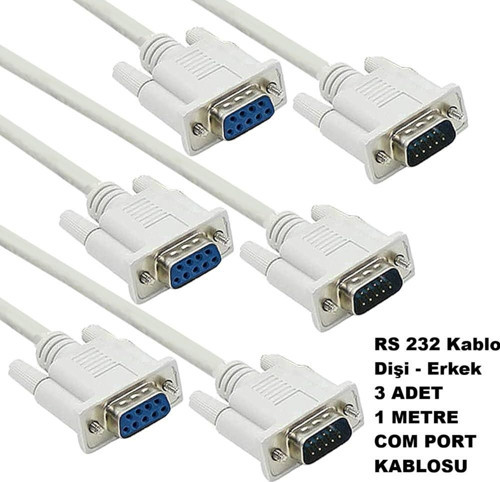 3 ADET 1 METRE Rs232 Uzatma Kablosu S-link SL-Db95 9Pin Dişi Erkek Seri Kablo