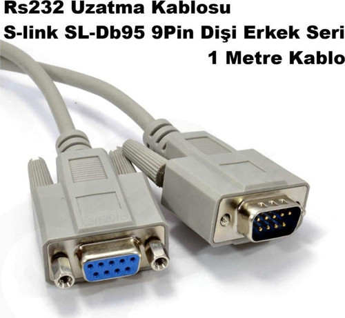 1 Metre Rs232 Uzatma Kablosu S-link SL-Db95 9Pin Dişi Erkek Seri Kablo