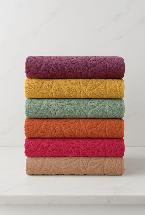 6 lı El Yüz Renkli Havlu Seti %100 Pamuklu 50x90 Cm Velora Koleksiyon