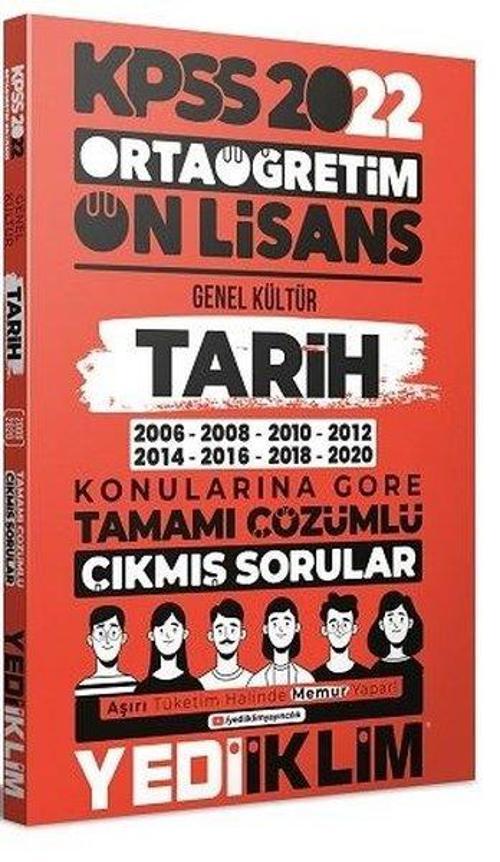 2022 KPSS Ortaöğretim Ön Lisans Genel Kültür Tarih Konularına Göre Tamamı Çözümlü Çıkmış Sorular