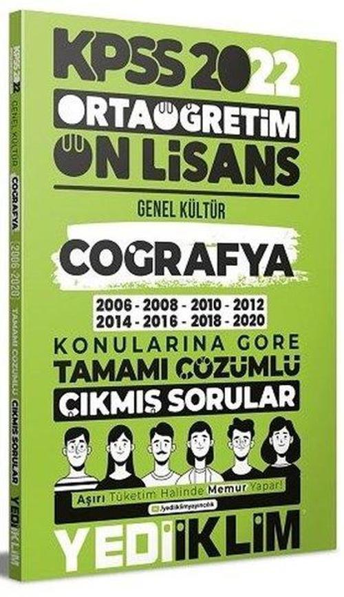 2022 KPSS Ortaöğretim Ön Lisans Genel Kültür Coğrafya Konularına Göre Tamamı Çözümlü Çıkmış Sorular