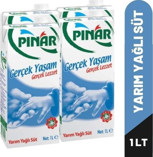 Süt Yarım Yağlı 1 Lt 4’lü Paket