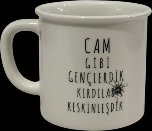 Porselen Kupa Emaye Yazı Karekterli 250 ml