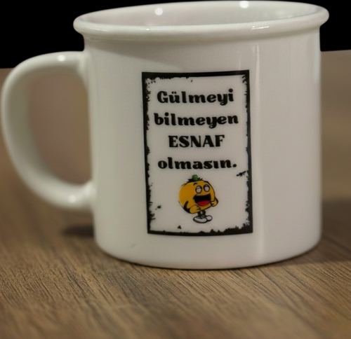 Porselen Kupa Emaye Yazı Karekterli 250 ml