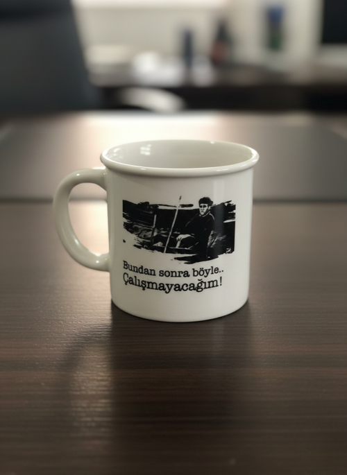Porselen Kupa Emaye Yazı Karekterli 250 ml