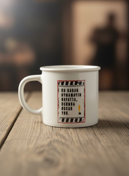 Porselen Kupa Emaye Yazı Karekterli 250 ml