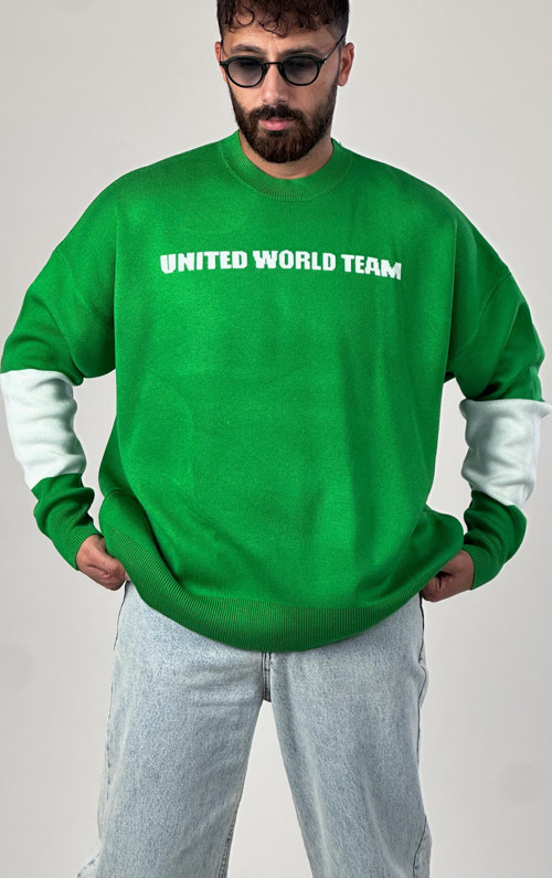 Oversize Yeşil New York Erkek Triko Sweat COC1044