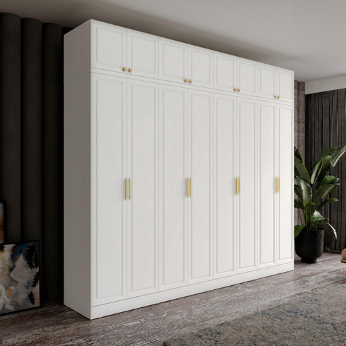 Milas Gold 8 Kapaklı Komple MDF Yüklüklü Gardırop