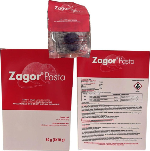Zagor Pasta Fare Ilacı Fare Sıçan Mücadelesi Lezzeti Arttırılmış Hazır Pasta Yem