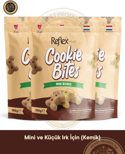Cookie Bites Mini Bones 3X150gr Köpek Ödül Maması 3lü Paket