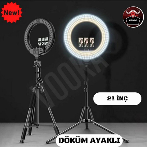 Vilya Megalüx Döküm Ayaklı Profesyonel Kuaför Makyaj Çekimleri 21inç 560 Led Kumandalı Ring Lıght