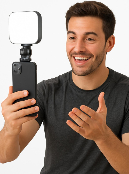 Şarjlı LED Selfie Işığı - 6000K Doğal Işık, Telefon/Tablet/Kamera Uyumlu (5.5W)