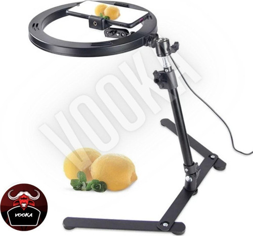 Vilya Profesyonel 10inç Çalışma Masası Işığı Masa Ürün Çekim Led Işıklı Telefon Tripod Standı