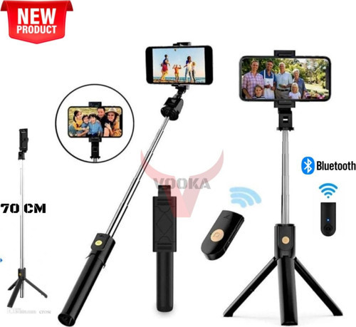Bluetooth Kumandalı Selfie Çubuğu & Tripod 70 Cm
